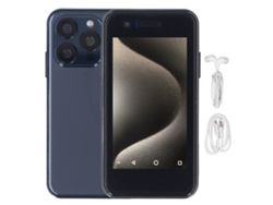 Smartphone Pequeño De 3,5 Pulgadas, Doble Sim, 4 Gb De Ram, 64 Gb De Almacenamiento, Batería De 2000 Mah, Cámaras De 5 Mp Y 8 Mp, Desbloqueo Facial, Android 10, Azul Oscuro.