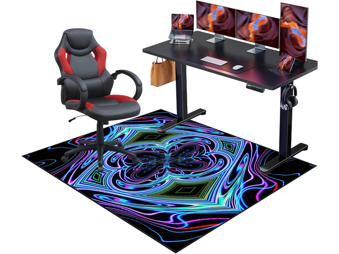 Alfombrilla para silla gaming, protector de suelo antideslizante, 80 x 140 cm, para suelos duros | Sillas