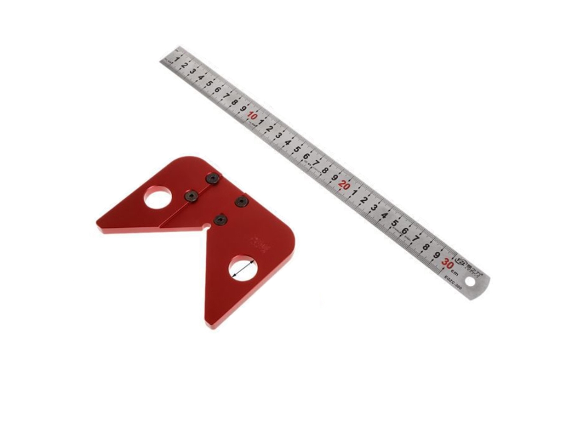 Herramienta De Medición Para Carpinteros: Localizador De Centros, Regla Angular, Línea Recta De 45/90 Grados.