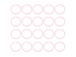 20 Anillos De Plástico Transparentes Flexibles Para Anillas Sueltas De Libros, Tarjetas Y Documentos Rosa