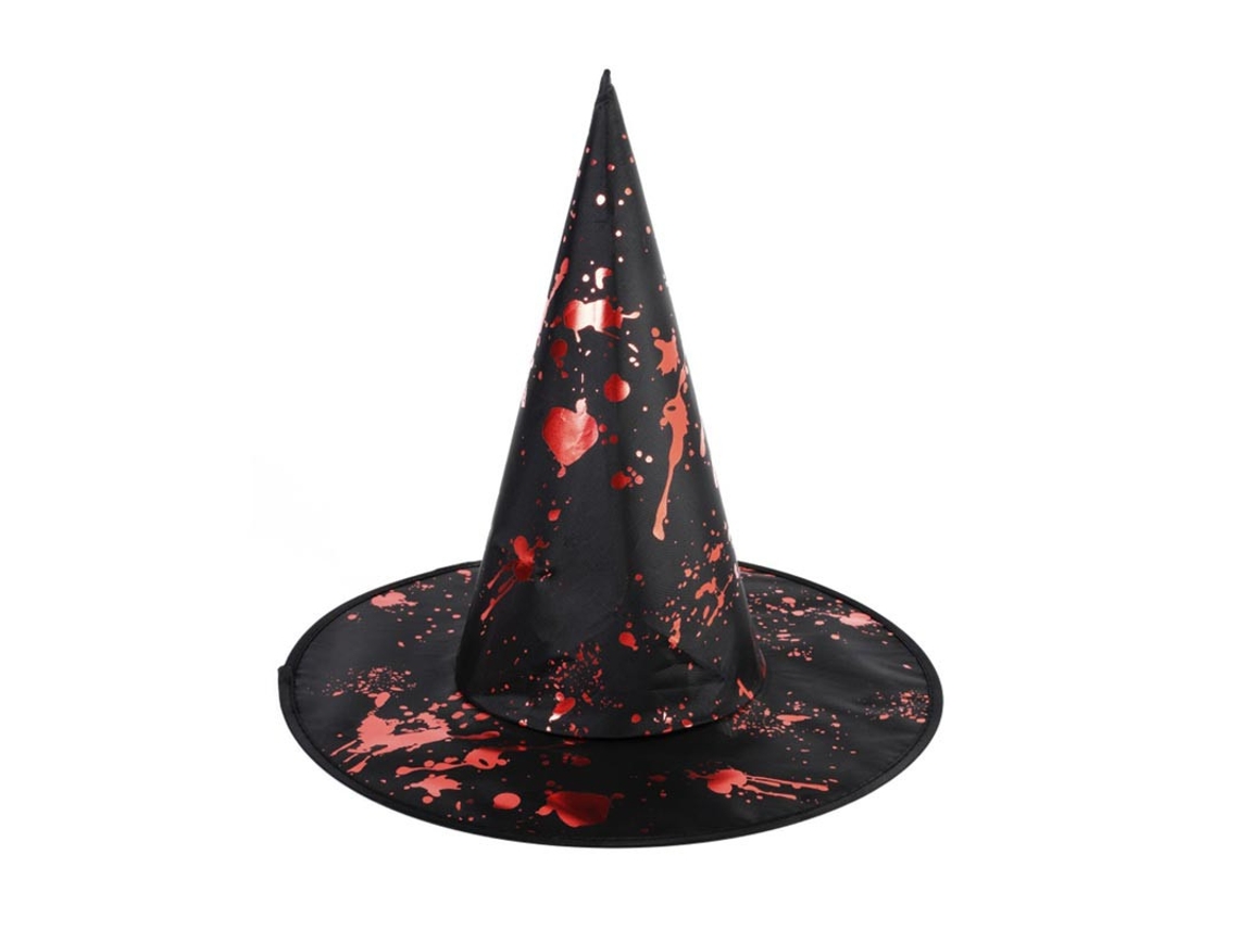 Sombrero de Bruja estampado de sangre falsa de 38x40 cm