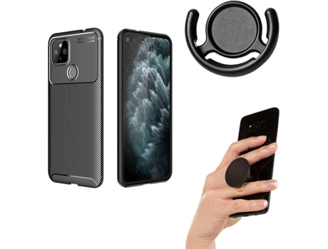 Carcasa, Soporte y Popsocket Google Pixel 4A 5G Rugged Carbon