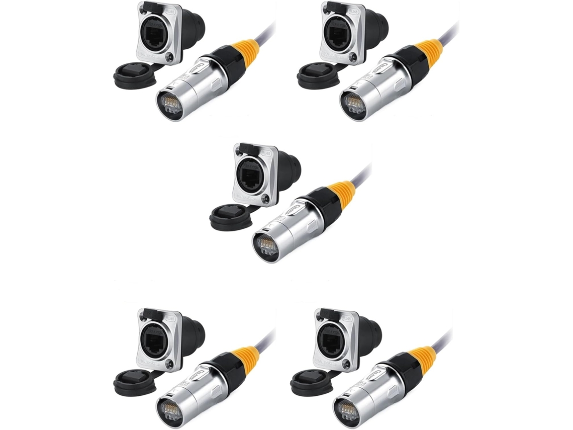 5 Conectores De Red Rj45 Ip67 Impermeables / Enchufe Ethernet Impermeable + Para Uso En Exteriores