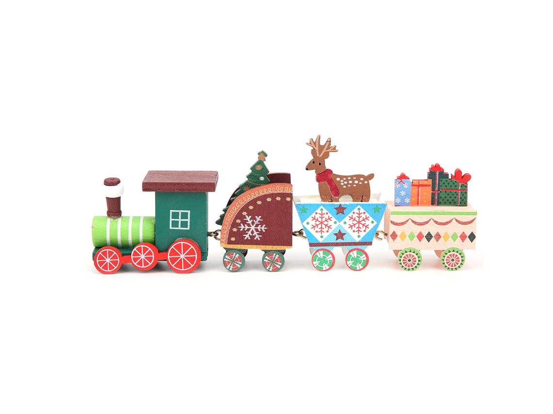2026-juguete Tren De Madera Para Niños Navideño Mini Diy Decoración Hogar Regalo Navideño