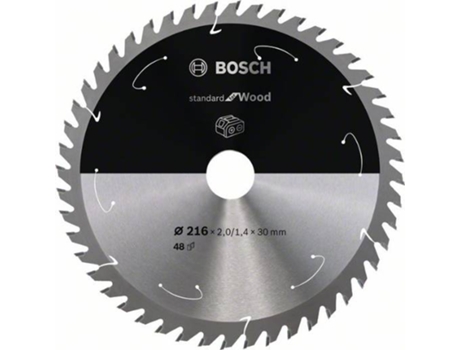 Disco de Sierra Circular BOSCH Standard para Madera Para Sierras a Batería 216x1.7/1.2x30 T48 para Sierras Bancada