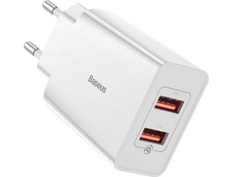 Cargador BASEUS TZCCFS-D02 (3A - 2xUSB - Blanco)
