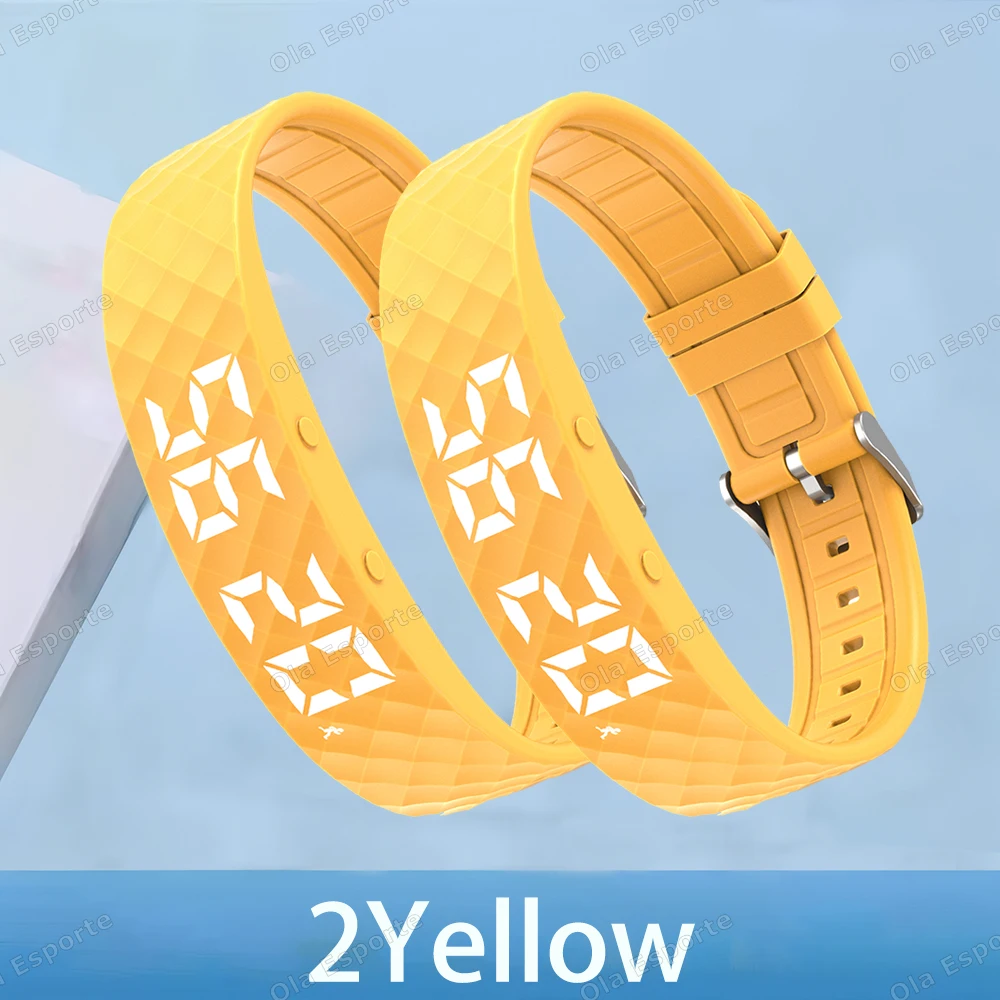 (dos) Pulseras De Actividad Amarillas Con Alarma Por Vibración, Monitorización Del Sueño Y Podómetro.