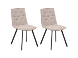 Sillas de comedor Beliani Carver tapizadas sin brazos en poliéster marrón (47 x 58 x 89 cm)