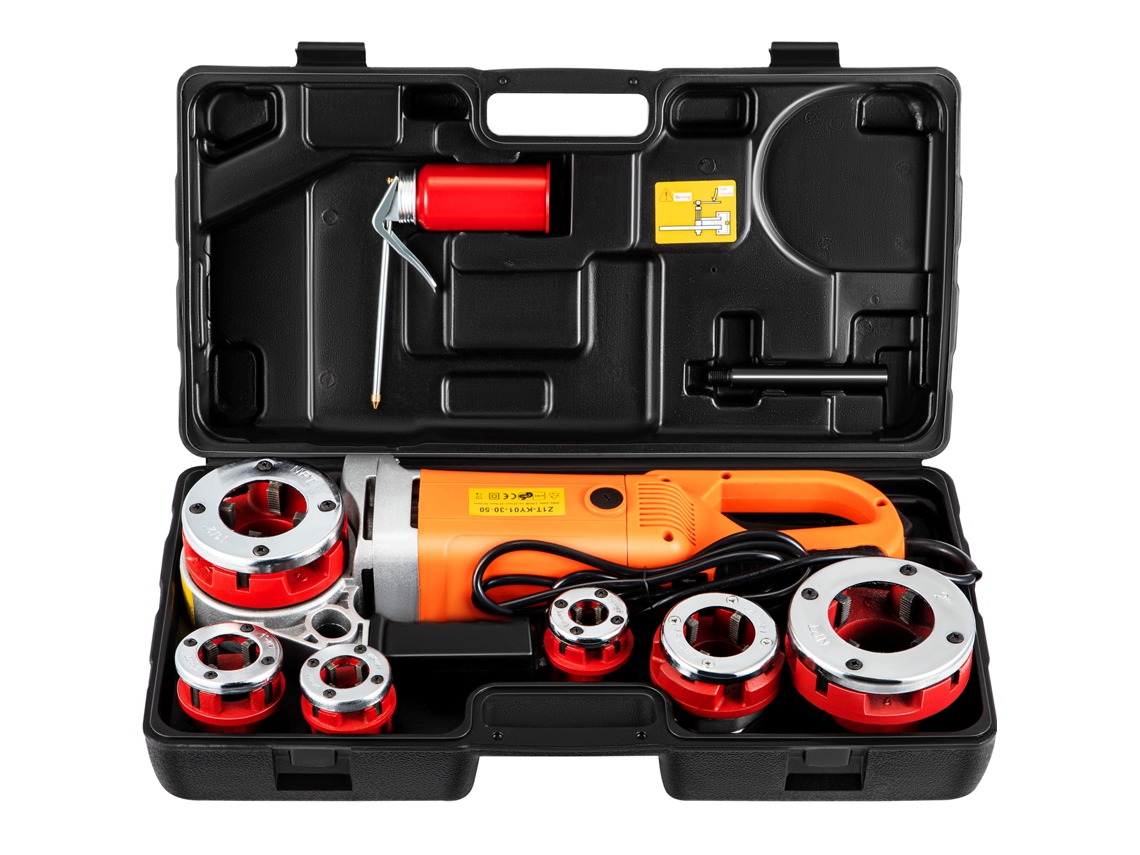 Roscadora de tubos eléctrica Succebuy de 2300 W con 6 matrices de 1/2 pulgada y 2 pulgadas.