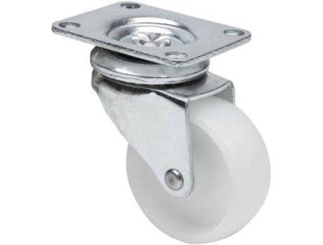 Rueda giratora placa 10zr40-bp plastico blanco eje liso ALEX