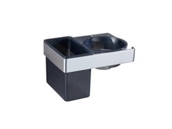 Soporte adhesivo de pared para secador de pelo, 15x10,5x9 cm, plateado, aluminio con compartimento de almacenamiento y organizador C GOKOCO