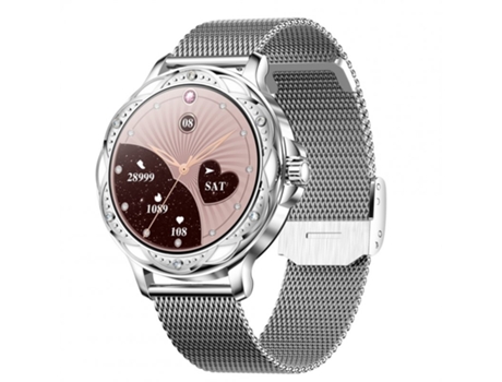 Smartwatch Hembra Cf12 Bluetooth 5 2 Control de presión arterial Llamada Plata