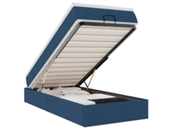 Maison Exclusive - Estructura De Cama Otomana Con Colchón Tela Azul 90x190 Cm