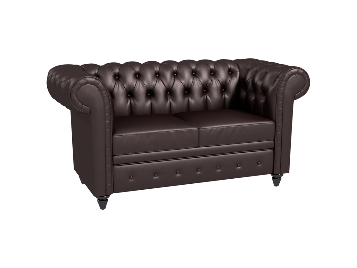 Sofá Chesterfield, Desmontable, Madera Y Metal, 160x84x80cm