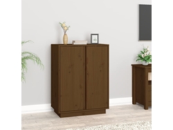 Aparador De Madera Maciza De Pino Marrón Miel 60x35x80 Cm