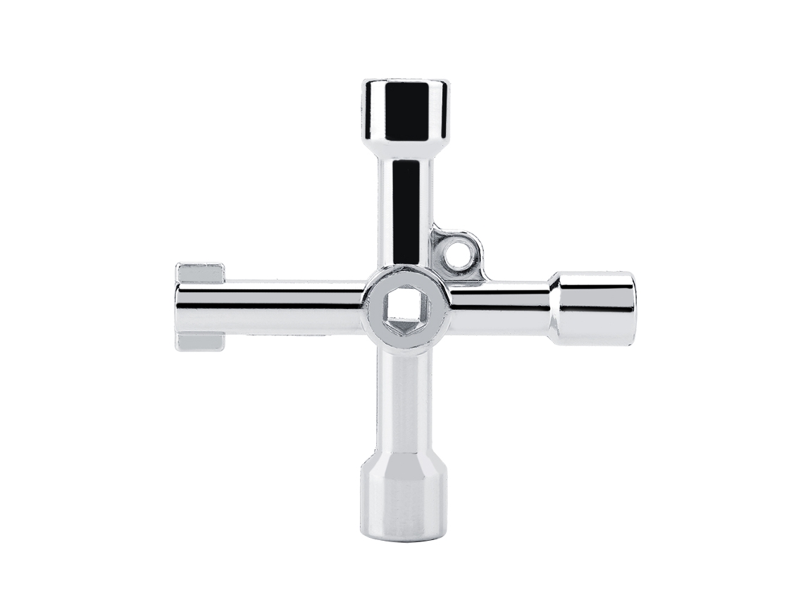 Llave Triangular Multifuncional Con Agujeros Redondos Y Cruz Para Gabinetes Eléctricos Y Ascensores