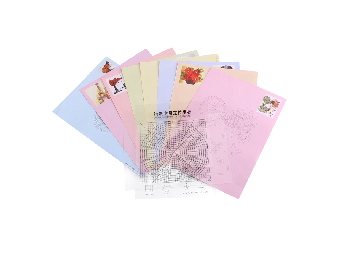 Juego De Herramientas Para Quilling Con 8 Hojas Y 16 Patrones Para Manualidades Y Proyectos De Bricolaje.