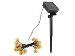 Guirnalda De Luces Solares Con 20 Led, Globos Dorados Huecos, Para Decoración Navideña, Festiva Y De Fiestas.