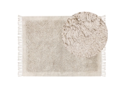 Alfombra BELIANI Bitlis de Algodón Beige 140x200