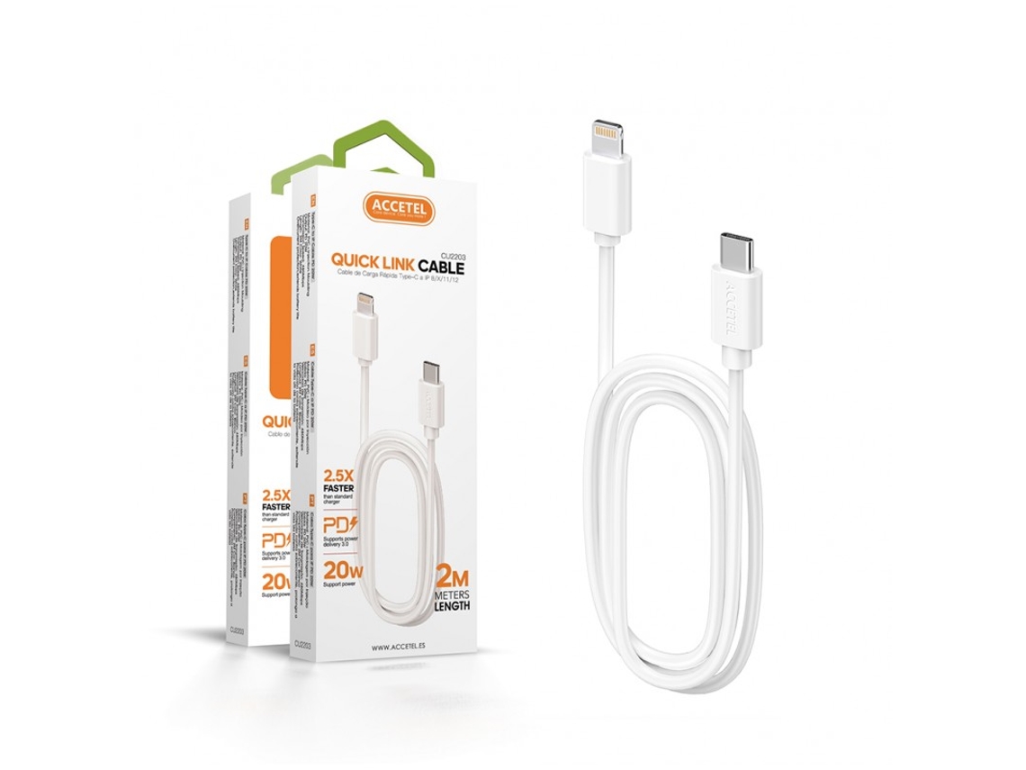 Cable para iPhone 15 Pro ACCETEL - Blanco