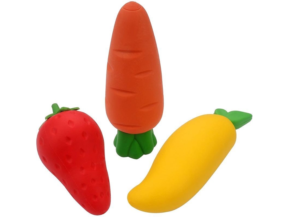 2026rebe-3 Piezas De Gomas De Borrar De Frutas Bonitas, Gomas De Lápiz Duraderas Para Niños, Diseño Creativo Y Tamaño Amplio