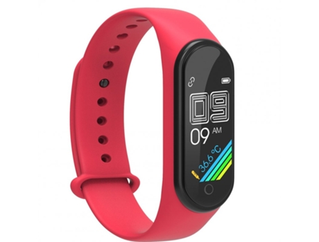 Smartwatch M4S Carga magnética Temperatura corporal IP67 Podómetro impermeable Monitor de frecuencia cardíaca Rojo