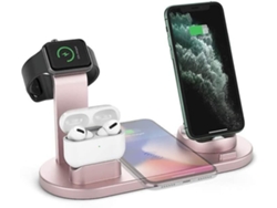 Estación De Carga Inalámbrica Giratoria Micro Para Apple Yemaesre Dorado