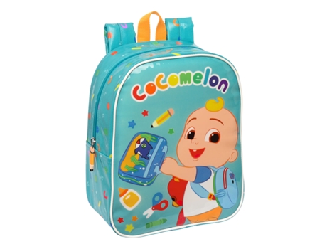 Mochila Para Niños Cocomelon de Regreso A Clase Azul Claro 22 x 27 x 10 cm