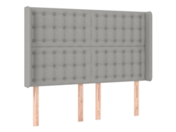Cabecero con solapas, tela gris claro, MAISON EXCLUSIVE (147x16x118 cm)
