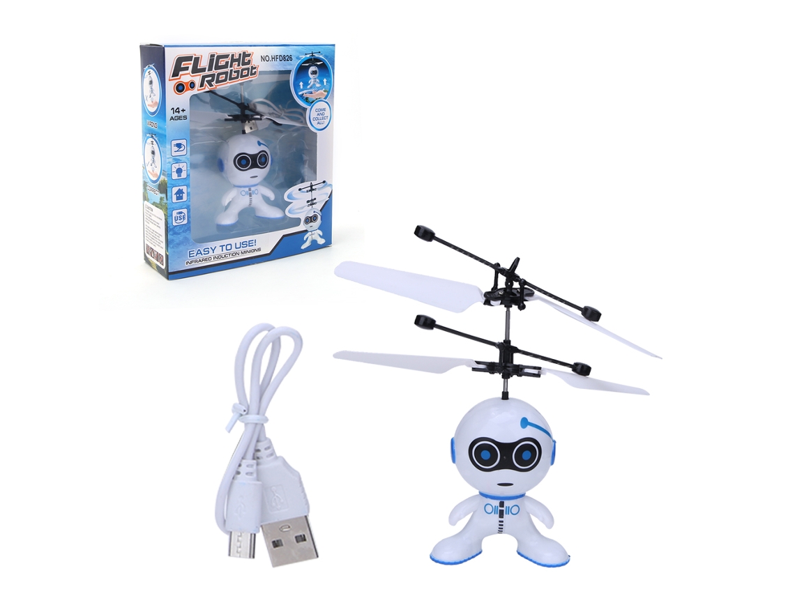 Ats-juguete Electrónico De Avión Con Sensor Inteligente Para Niños, Suspensión Con Luz, Avión Mini Inductor Blanco