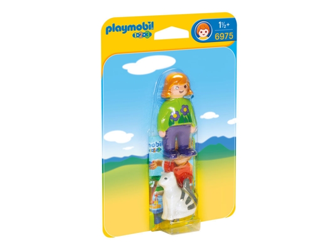 PLAYMOBIL 1.2.3 - Mujer con Gato - 6975 (Edad Mínima: 18 meses)