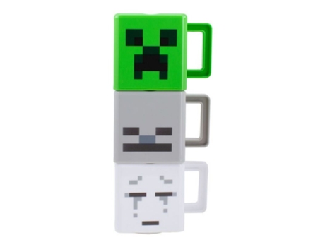 Set 4 Tazas PALADONE Minecraft Stacking Multicolor