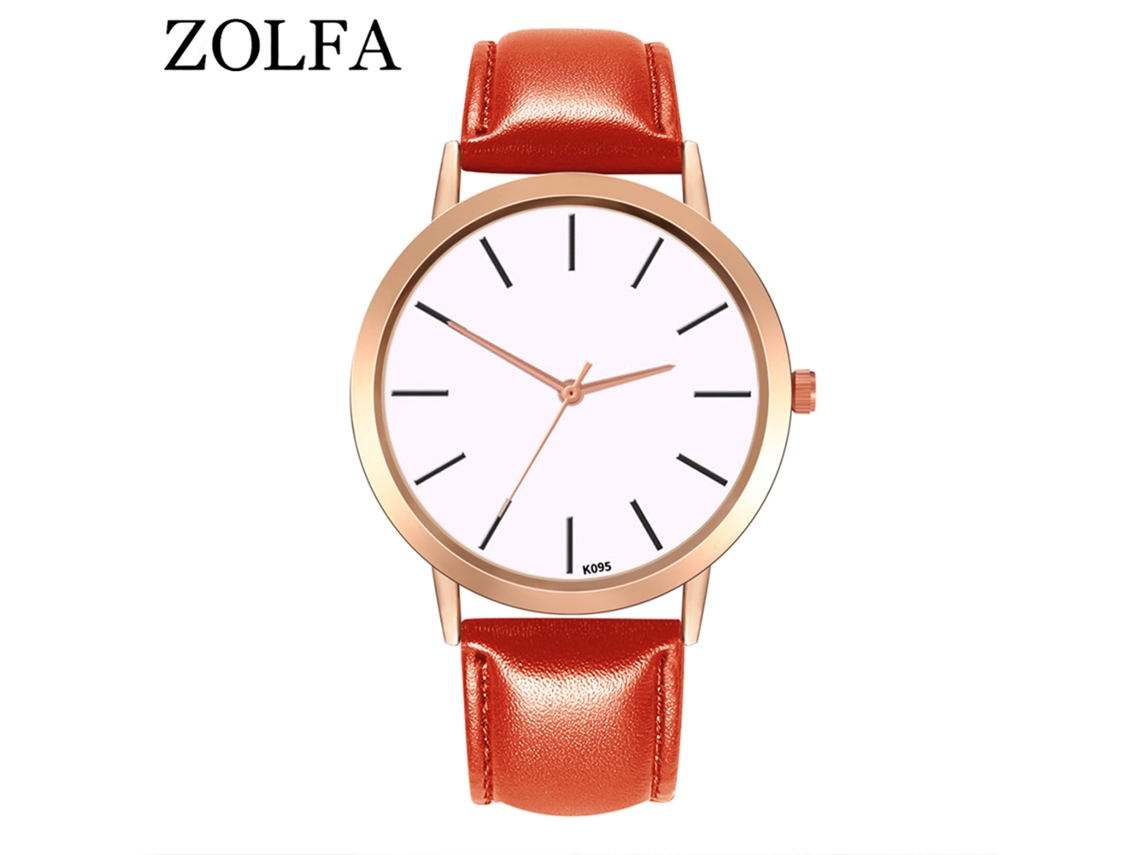 Reloj De Pulsera De Cuarzo Para Hombre Y Mujer Con Dial Redondo Moda (rojo)