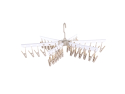 Percha plegable resistente al viento con 36 ganchos para ropa, ropa interior y calcetines (marrón)