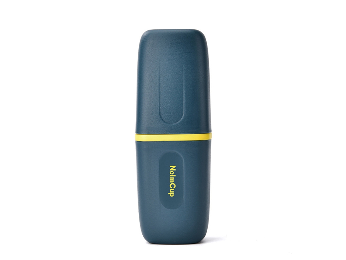 Estuche portátil para cepillos de dientes y pasta de dientes, ideal para viajes, camping y el baño. Mdug (azul oscuro)