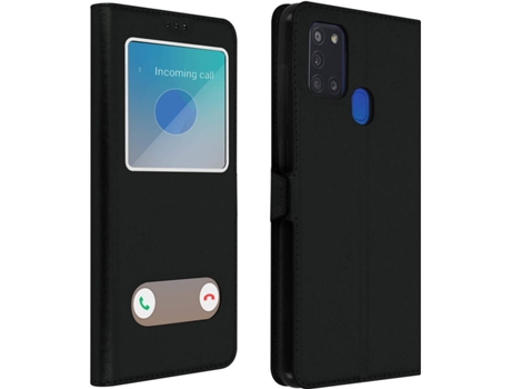 Funda Samsung Galaxy A21S AVIZAR Ventana Doble Negro