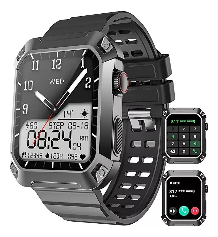 Reloj inteligente militar con Bluetooth para mujer (contestador/llamada)