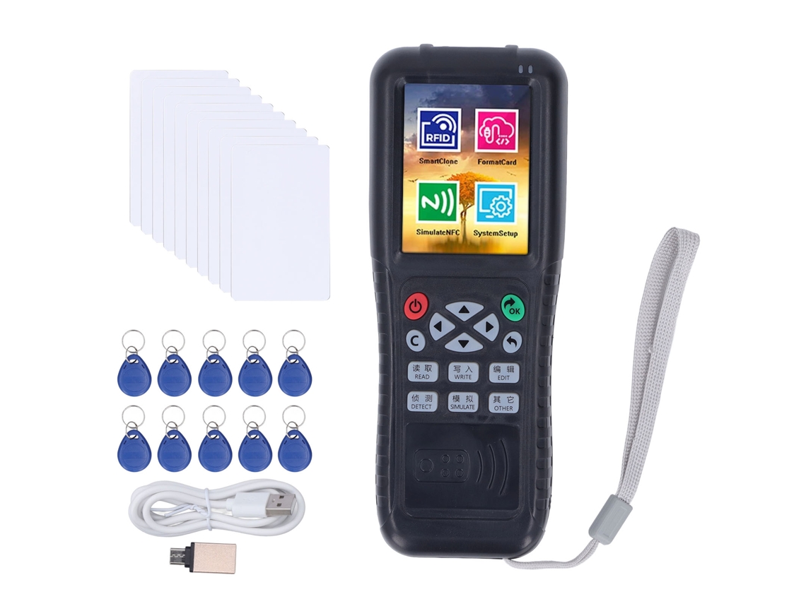 Lector Rfid Copiadora Portátil Escritor Nfc Con Tarjetas Uid Y Llaveros