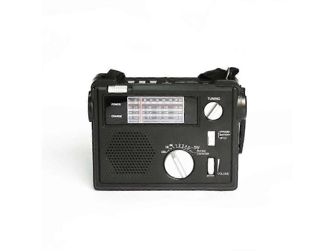 Radio de emergencia GOKOCO, con manivela y alimentación solar, AM/FM.