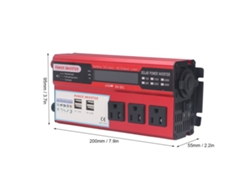 2026dz-inversor De Coche 500w Con 3 Enchufes 4 Puertos Usb Pantalla Lcd Onda Senoidal Modificada Convertidor Dc A Ac