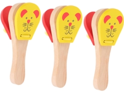 Piezas De Castañuelas De Madera Para Instrumentos De Percusión Con Temática Animal. Aprendizaje Musical Temprano Y Sensorial.