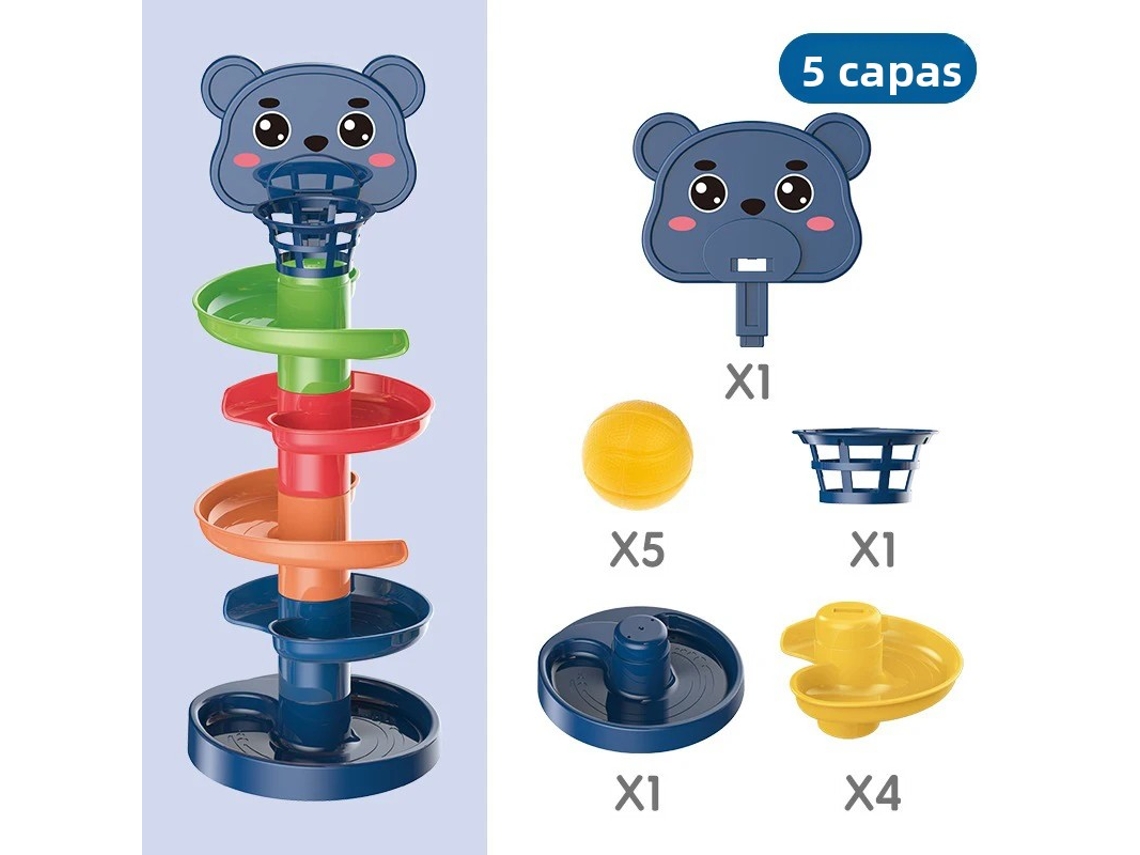 (oso De 5 Capas) Pista Rodante Con Bola, Deslizador De Empujar Y Tirar, Juguete De Educación Temprana, Juguete Sensorial Para Niños