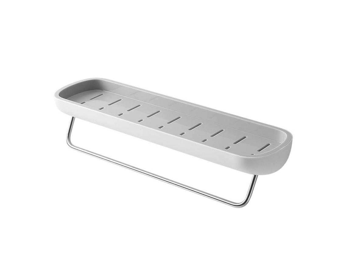 Cesta De Baño De Pared, Organizador De Baño De Metal Abs Ps, Estante Flotante Con Adhesivo Que No Deja Marcas.