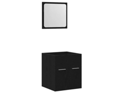 Maison Exclusive - Juego De Muebles De Baño 2 Pzas Roble Negro Madera Ingeniería