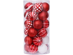 Juego De 30 Bolas Navideñas Irrompibles, Bolas Pintadas Para Árbol De Navidad.