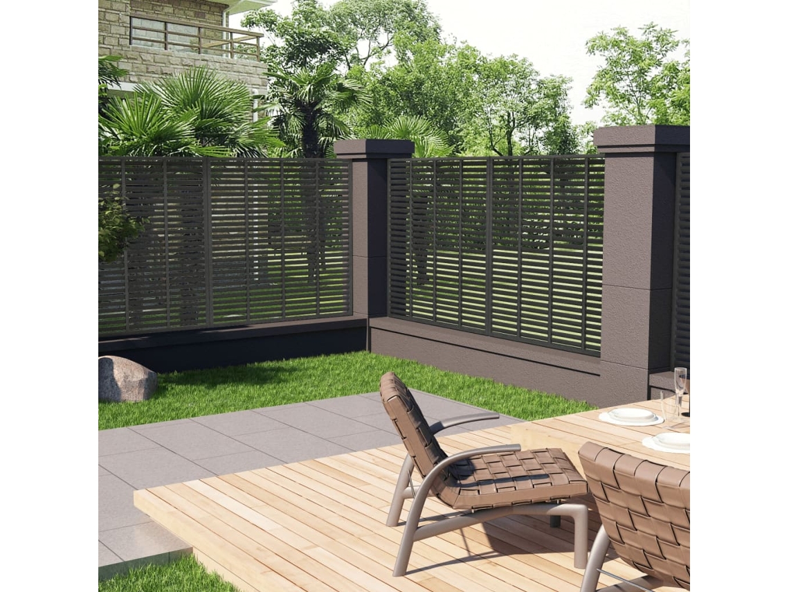 Persianas venecianas WPC para valla, 180 x 180 cm, gris oscuro, WSD991075, Lovely Home