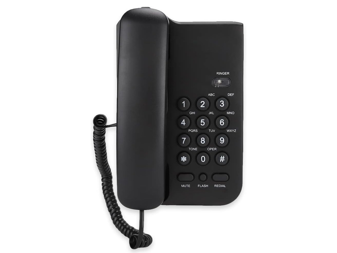 Teléfono fijo con cable Tierpop para escritorio o pared, teléfono analógico básico para el hogar