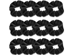 12 piezas de accesorios para el cabello de terciopelo para mujer, cintas elásticas suaves para el cabello, accesorios para el cabello negro ZYBLSSBB
