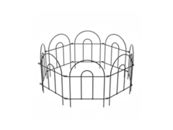 Relaxdays Cerca Metálica Para Canteiros, 6 Elementos Modulares Em Arco, A X L: 45 X 240 Cm, Para Fincar No Solo, Preta