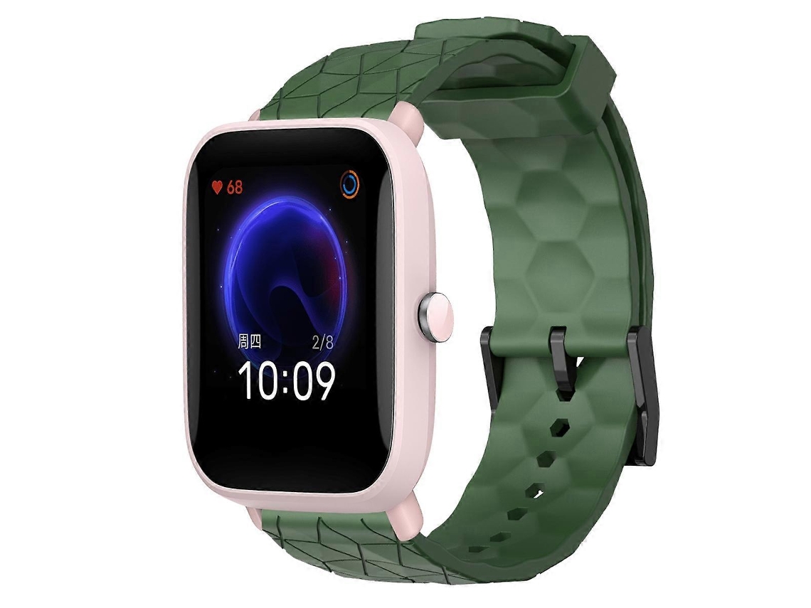 Pulsera de silicona de color liso con estampado de fútbol para Amazfit Pop Pro de 20 mm